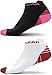 Physix Gear Short Compression Socks for Men & Women - Best Low Compression Socks Women & Men with Arch Support, Ideal for Running, Plantar Fasciitis comfort, and Swelling - Ankle, Pink/White, S/M