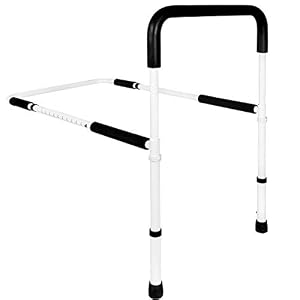 Vaunn Medical Adjustable Bed Assist Rail Handle and Hand Guard Grab Bar, Bedside Safety and Stability (Tool-Free…