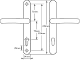Polished Chrome UPVC Door Handles Lever/Lever 92mm PZ 210mm Screw to Screw view 7