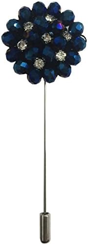 Ainow Mens Lapel Crystal Stick Brooch Pin for Suit Tuxedo Corsage