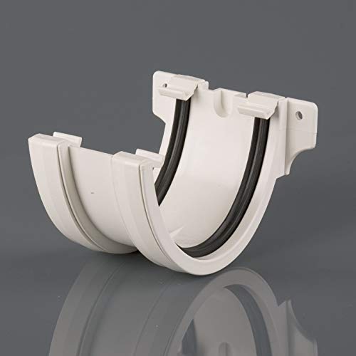 BR074W White Brett Martin 115mm Deepstyle Gutter Union Bracket