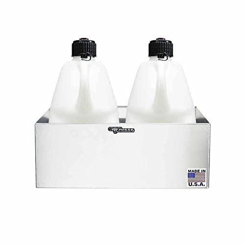 Pit Posse 430 Utility Fuel Jug Holder Rack Fits 2 5 Gallon Jugs Made in USA Aluminum Storage