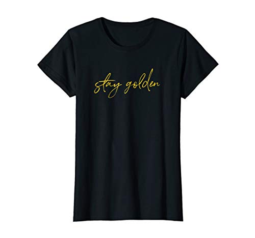 Womens Stay Golden in Fun Font Tshirt Retirement Grandma Grandpa XL Black