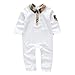 XiaoTianXin-baby clothes XTX Unisex Kids Boy Girl Cute Polos Lapel Long Sleeve Polo Jumpsuits 100cm White