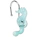 Beach Shower Curtain Hooks, Glow in The Dark, Unique Blue Starfish, Seashell, Conch and Seahorse, Stainless Steel Hooks, Beachcomber Collection Ocean Seaside Pretty Bathroom Décor