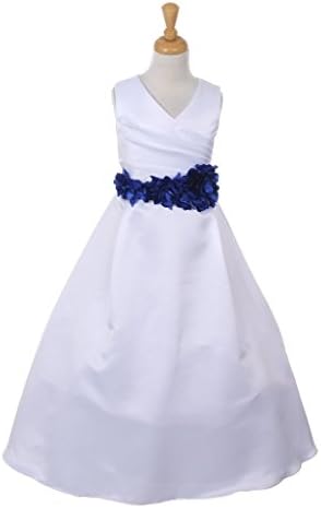 TheCoutureDresses-elegant white pleated floor length bridal satin dress royal blue 10
