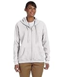 Gildan Women's Heavy Blend Full-Zip Hooded Sweatshirt, Large, White