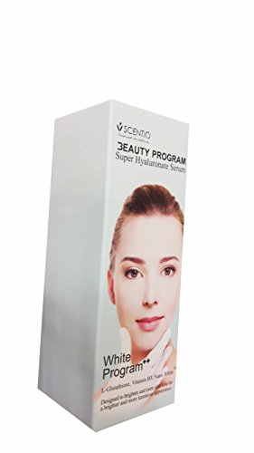 2 packs of SCENTIO Beauty Program Super Hyaluronate Serum. White Program. L-Glutathione, Vitamin B3, Nano White. (1.18 fl.oz/ pack)....