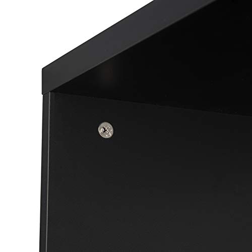WOLTU Bartisch BT22sz Stehtisch Bistrotisch Bartheke Tresentisch, mit 3 Ablagefläche, mit Weinregale, Metall, MDF… – Bild 7