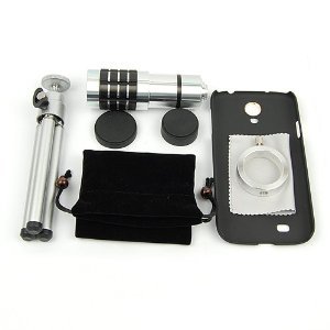 Shopping_Shop2000 12x Aluminum Universal Manual Focus Telephoto Telescope Phone Camera Lens Kit + Mini Tripod + Case for iPhone 6 6s Plus (5.5") (iPhone 6 6s Plus 12x Silver) - Thumbnail 2