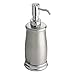 mDesign Stainless Steel Bath Accessory Set, Soap Dispenser Pump, Toothbrush Holder, Tumbler - 3 Pieces, Brushed/Chrome