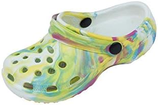 New Kid's White Tie Dye Garden Shoes Clog Sandals Size 3