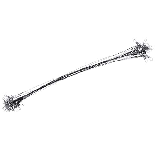 B Blesiya 20 Stück Fishing Stahlvorfach mit Wirbel für Süßwasser & Salzwasser zum Raubfisch(wie Hecht)-Angeln, 30 cm…