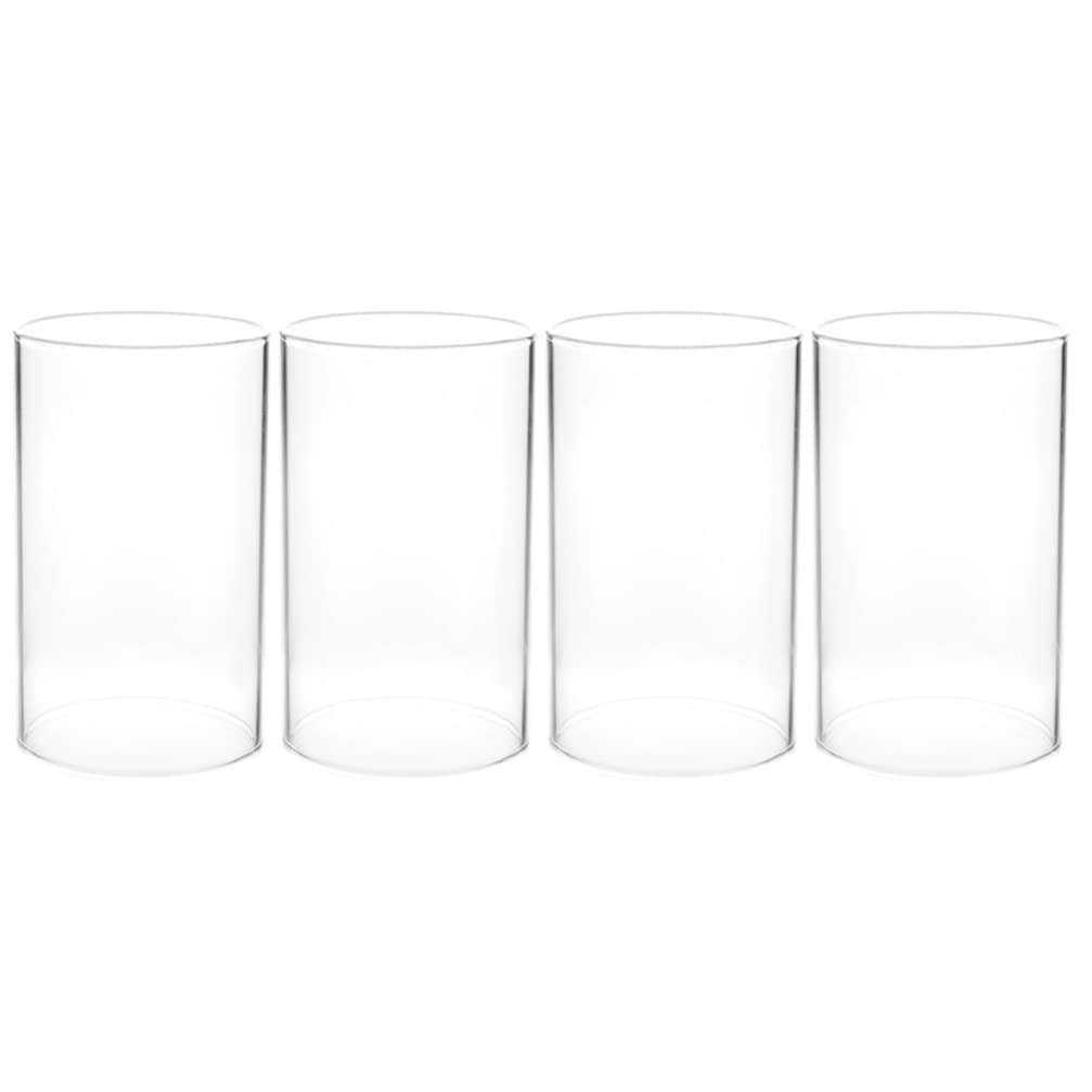 BESPORTBLE 4 PCS Open Ended Glass Candleholder Tube Shade Open Flame Candle Chimney Tube Cover Bottomless Cylinder