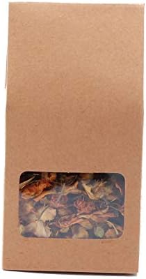 Ranggrgt 50Pc Kraft Paper Gift Box Bags Paper Brown Stand Up Bags Window for Wedding/Gift/Jewelry/Food/Candy Packing Bags 8X15.5X5cm Brown 8x15.5x5cm