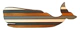 StealStreet HHE-536 12.25" Striped Whale Faux Wood Wall Plaque (3 Pack), Multicolor
