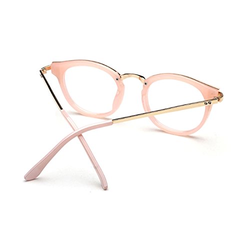 D.King Vintage Round Prescription Eyeglasses Horn Rim Clear Lens Eye Glasses Frame Pink