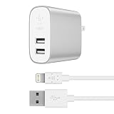 Belkin Boost Charge 2-Port Wall Charger + Lightning Cable (24W Multi-USB Charger for iPhone 11, 11 Pro, 11 Pro Max, XS, XS Max, XR, Samsung Note 9, S9, S9+ and more)