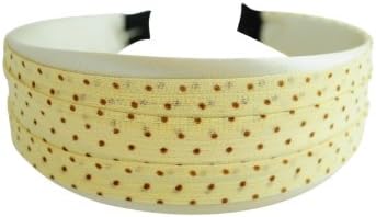 Tiny Brown Polka Dots Over Cream Super Chic Hard Headband Headwrap Headwear