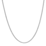 Solid 925 Sterling Silver 1.2mm Round Box Chain Necklace Made in Italy + Microfiber Jewelry Polishing Cloth