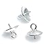 10pcs Sterling Silver Secure Screw Eye Pin Bail with 4mm Pearl Cup Pendant Connector for Jewelry Craft Making SS228-4