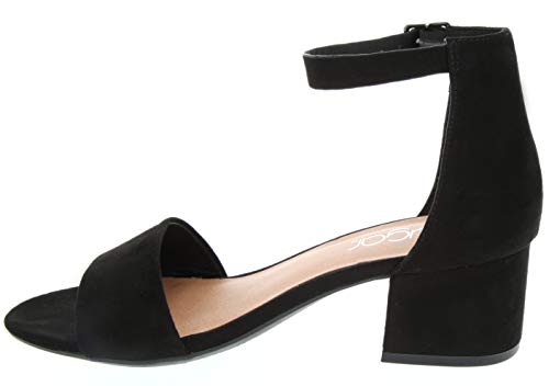 two piece block heel pump