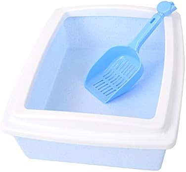 ZHANGBIN Cat pan Litter Pan Pet Litterbox cat litter box with lid Cat litter box cat toilet semi-closed pet cat sand bowl pp plastic cherry powder/mint green suitable for cats within 8kg