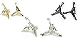 3 Pairs of Michael Air Jordan Jumpman Black, Gold, and Silver Tone CZ Stud Hip Hop Bling Earring