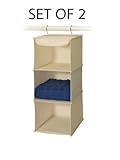 Richards Homewares 3 Shelf Hanging Sweater Organizer - Canvas/Natural - (Set of 2)