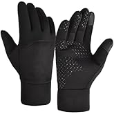 Chiffonade Winter Riding Gloves, Non-Slip Palm Touch Screen Gloves Windproof Full-Finger Cover Accessories for Outdoor Sports Cycling Skiing Running Sports Activities