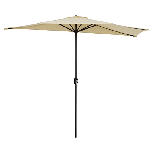 Best Choice Products 10ft Aluminum Half Patio Umbrella w/ Umbrella