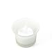 Hosley Set of 12 Frosted White Oyster Cup Glass Tea Light LED Holders - 2.5