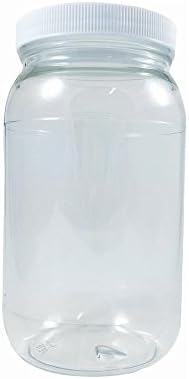 16 Oz. Wide Mouth Plastic Jars Crystal Clear ( 6 PACK )