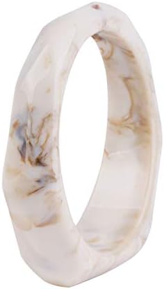 Unique Life Resin Cuff Bracelets Bangles Women Fashion Irregular Wide Geometric Acrylic Bracelet,Creamy White