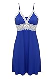 Ekouaer Women's Langerie Sleep Gown Nightshirt Plus Size,Blue,XL