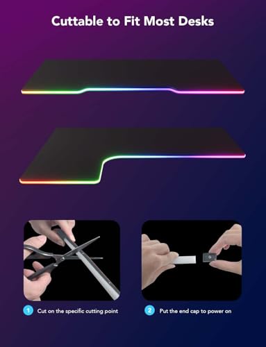 Govee RGBIC Gaming Lights, 3M Neon Rope Lights Soft Lighting for Gaming Desk, LED Strip Lights Syncing with Razer Chroma, Smart App Control, Support Cutting, Music Sync, Adapter (Only 2.4G Wi-Fi)