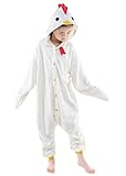 Newcosplay Unisex Children Chicken Pyjamas Halloween Kids Onesie Costume (125)