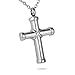 HooAMI Hawser Cross Memorial Keepsake Urn Necklace Stainless Steel Cremation Jewelry