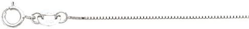 0.6mm 14k White Gold Lightweight Box Chain 16 inch