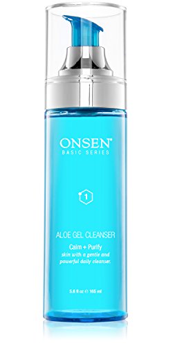 Onsen Secret Aloe Gel Cleanser Natural Antiaging for Oily Normal Skin Profesional Grade & High Performance 5.6oz (165 ml) Made in USA