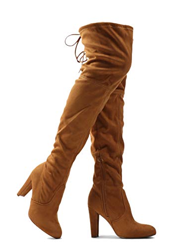 drawstring thigh high boots