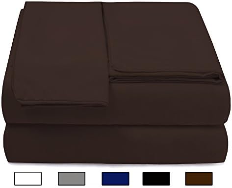 Bed Sheet Set (King,Brown)Deep Pocket Soft 1800 Double Brushed Microfiber Hypoallergenic Bedding Wrinkle, Fade, Stain Resistant - Flat Sheet,Fitted Sheet &amp;2 Pillow Cases - 4 Piece