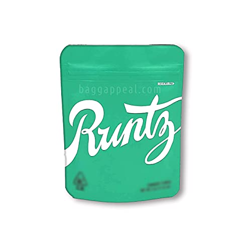 100 Pack, Runtz Mylar Foil Resealable Ziplock 3.5 gram Smell Proof Heat seal Runtz Cookie