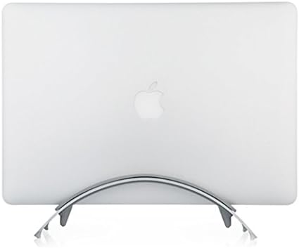 JEBAGO Silver Macbook &amp; Macbook Pro 2016 (and older) Vertical stand | Modern design | With Adapter for all size of macbook