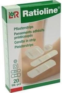 RATIOLINE sensitive plaster strips in 4 sizes, 20 pcs