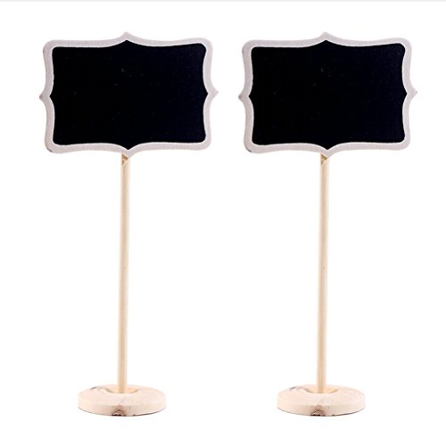 Clip On - 2 Pcs Lot Classic Mini Blackboard Clip On Message Wooden Small Chalkboard Buffets Table - Jewelers Lens Tents Boys Teeth Organizer Music Holder Converter Hair Tent Post Battery Bike