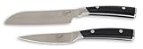 Emeril 2 Piece Knife Set 5 Santoku 3.5 Paring Knife Forged Steel Clad Emerilware (Black)