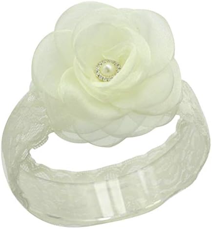Rhinestone Flower Headband for Baby Girl Handmade Floral Crown Newborn Photography Props