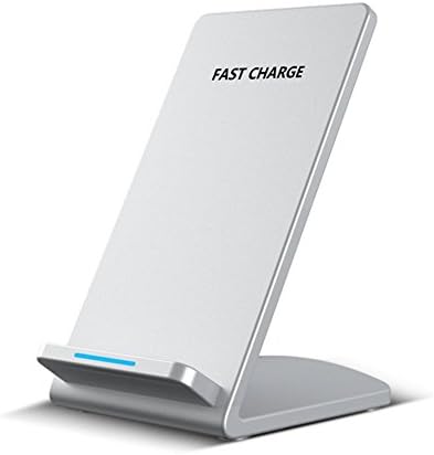 iPhone X Wireless Charger,Effie Qi Fast Wireless Charger Charging Pad for Samsung Galaxy Note 8 S8 S8 Plus S7 S7 Edge Note 5 S6 Edge Plus, Standard Charge for Apple iPhone X/8/8Plus(M520,Silver)