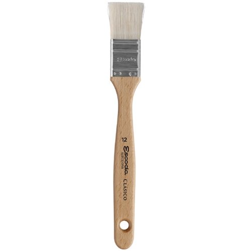 Escoda Clasico 2360 Oil & Acrylic Chungking White Bristle Paint Brush Mottler Flat Single Thickness; Size 12